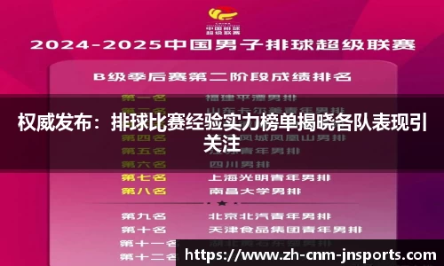权威发布：排球比赛经验实力榜单揭晓各队表现引关注
